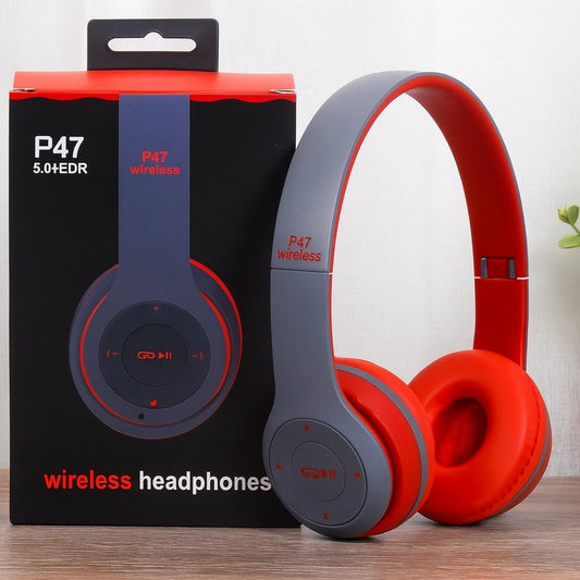 P47 Wireless Bluetooth Headphones – Foldable Stereo Headset with Mic