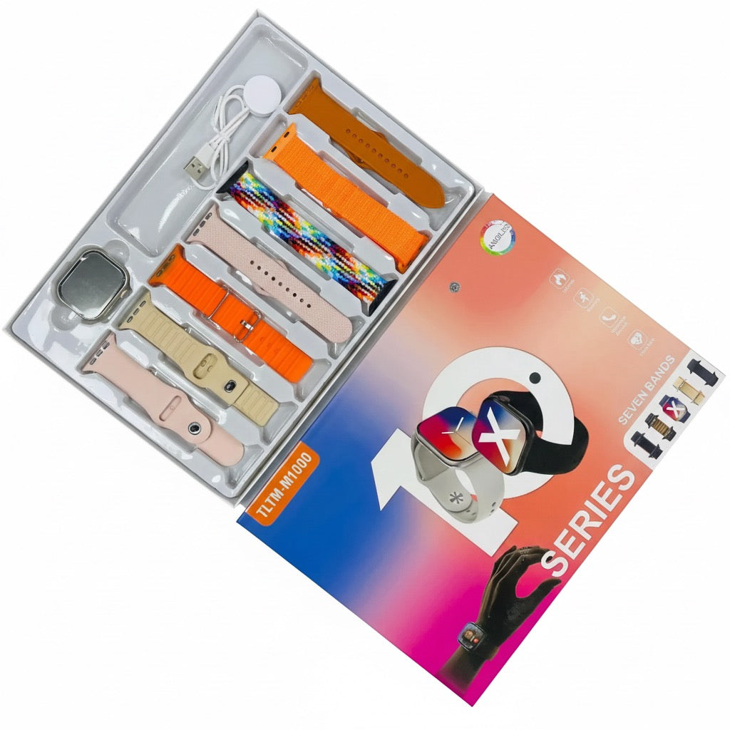 M1000 Series 10 Smartwatch – Premium Edition with 7 Straps