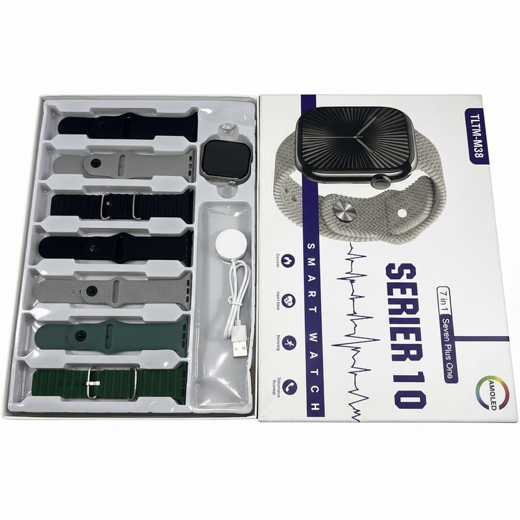 M38 Series 10 Smartwatch – Premium Edition with 7 Straps