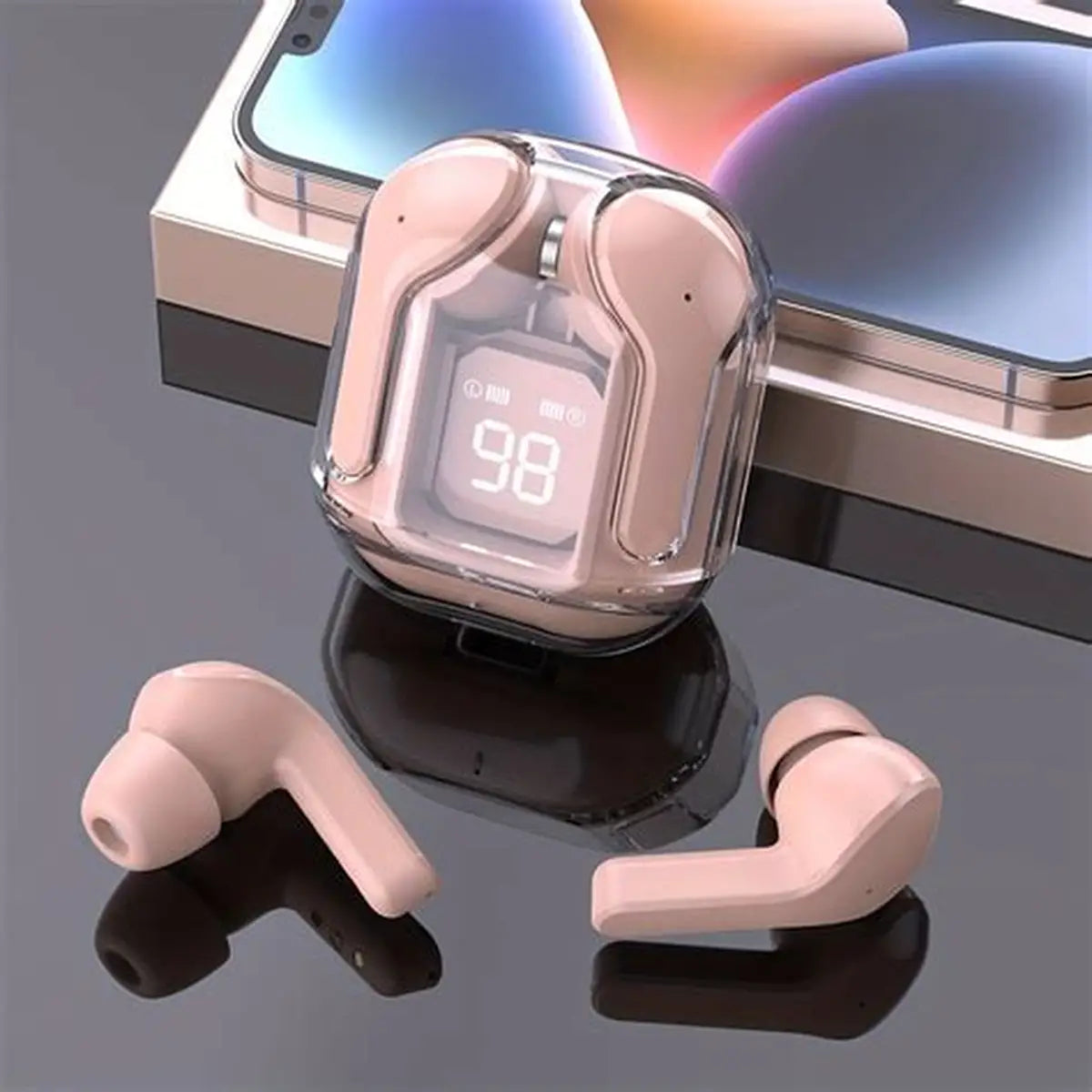 Air 31 TWS Transparent Earbuds – High Bass, Smart Display, Bluetooth 5.3